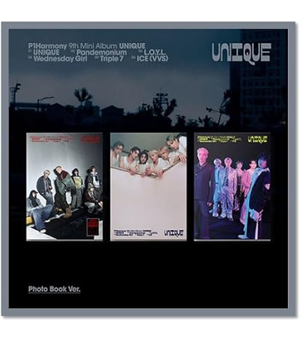 P1Harmony UNIQUE [Photobook 3 Ver Set] 9th Mini Album : Amazon.co